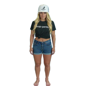 Testicuzzi Hap-Penis T-Shirt Image model also wearing Testicuzzi Logo Hat