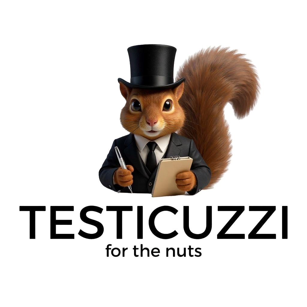 Testicuzzi Logo Journalist Squirrel