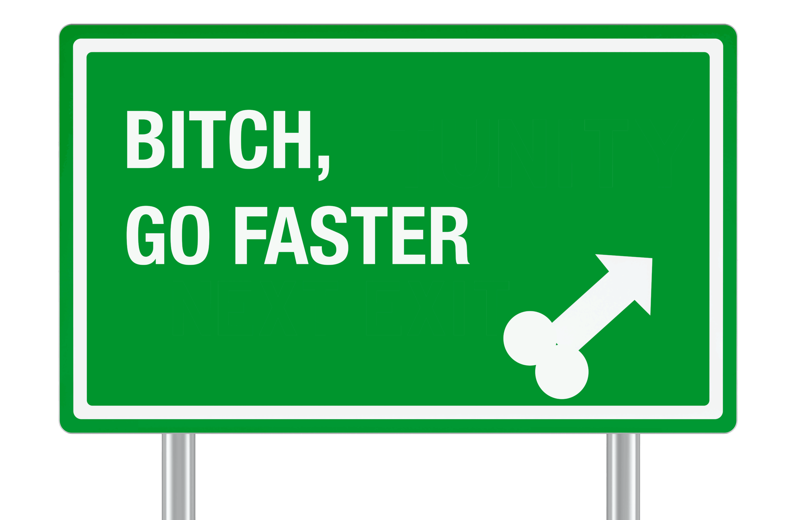 Testicle Empire Road Sign Bitch, GO FASTER