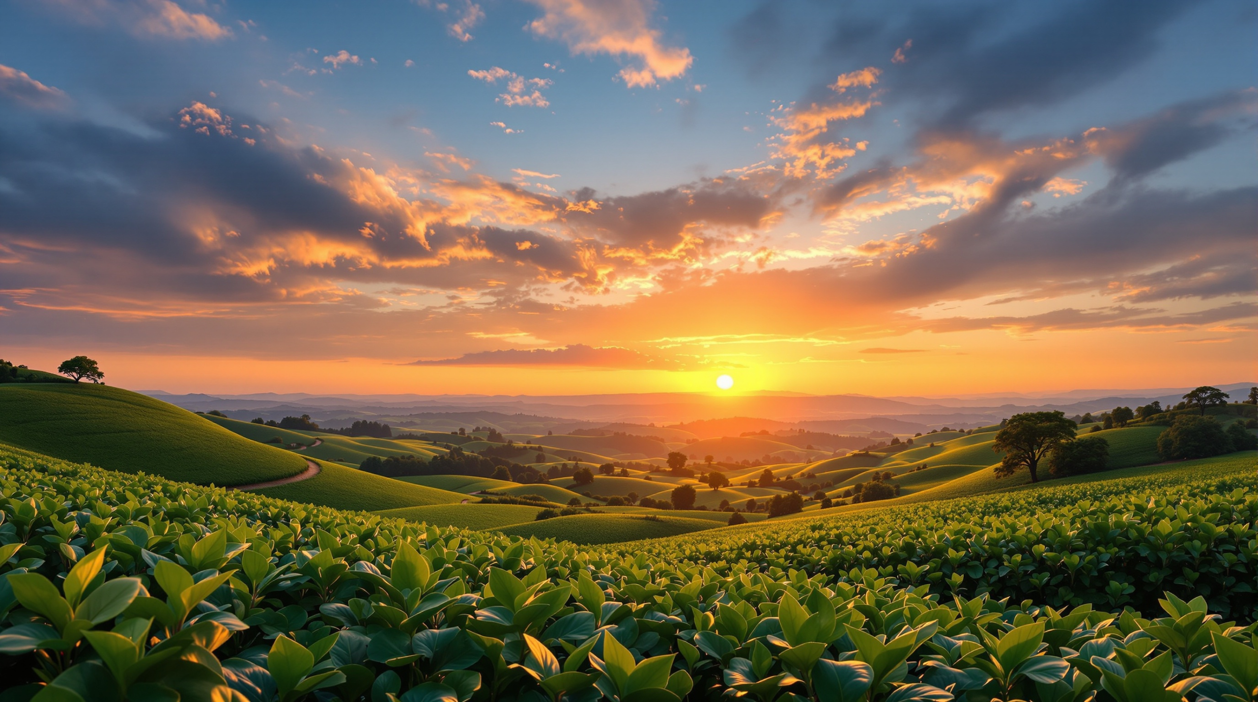 Sunset at Horny Bean Coffee Ranch