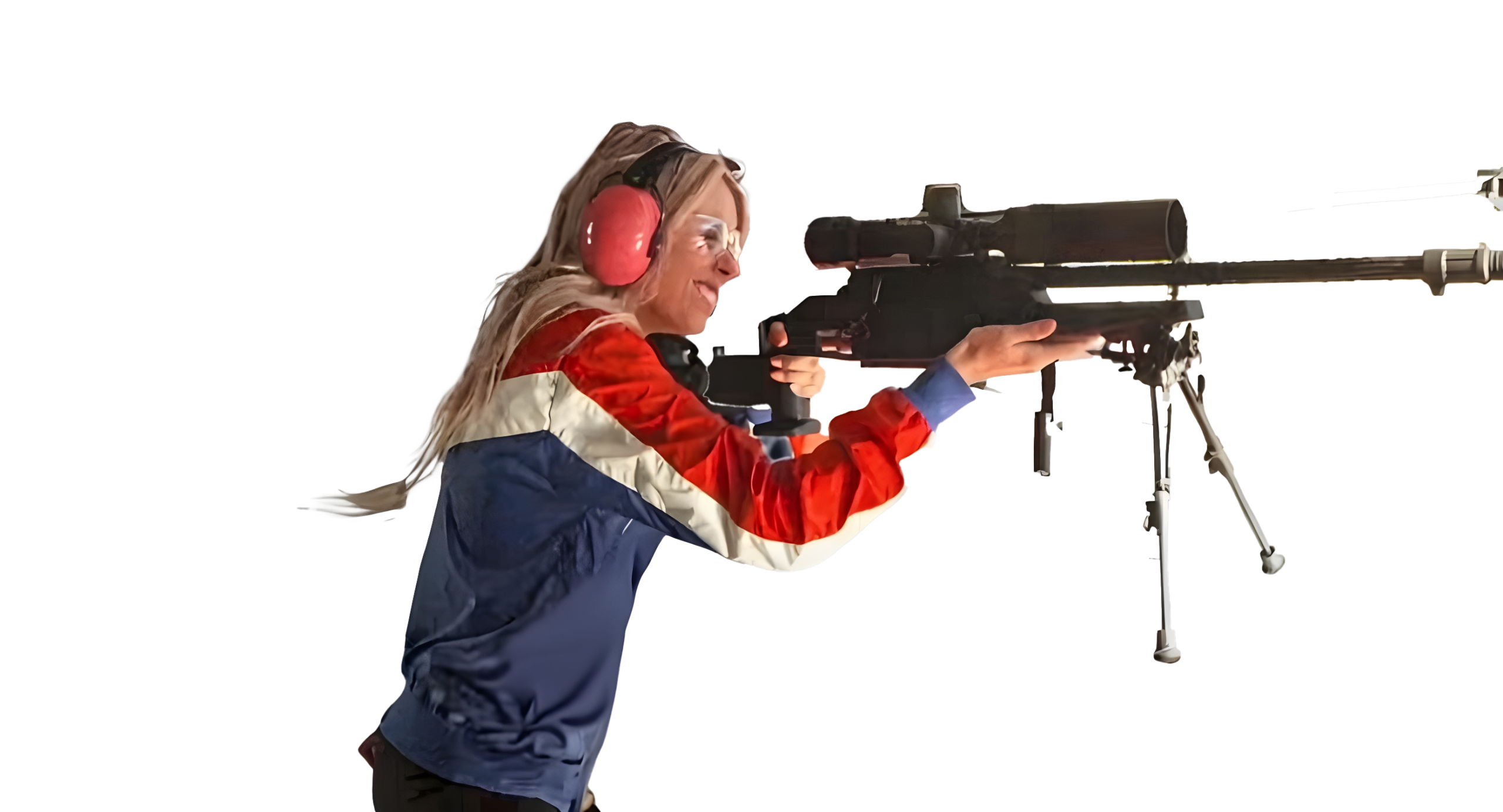 Kambira shooting a gun to explode a car in Las Vegas Adventure Mountain