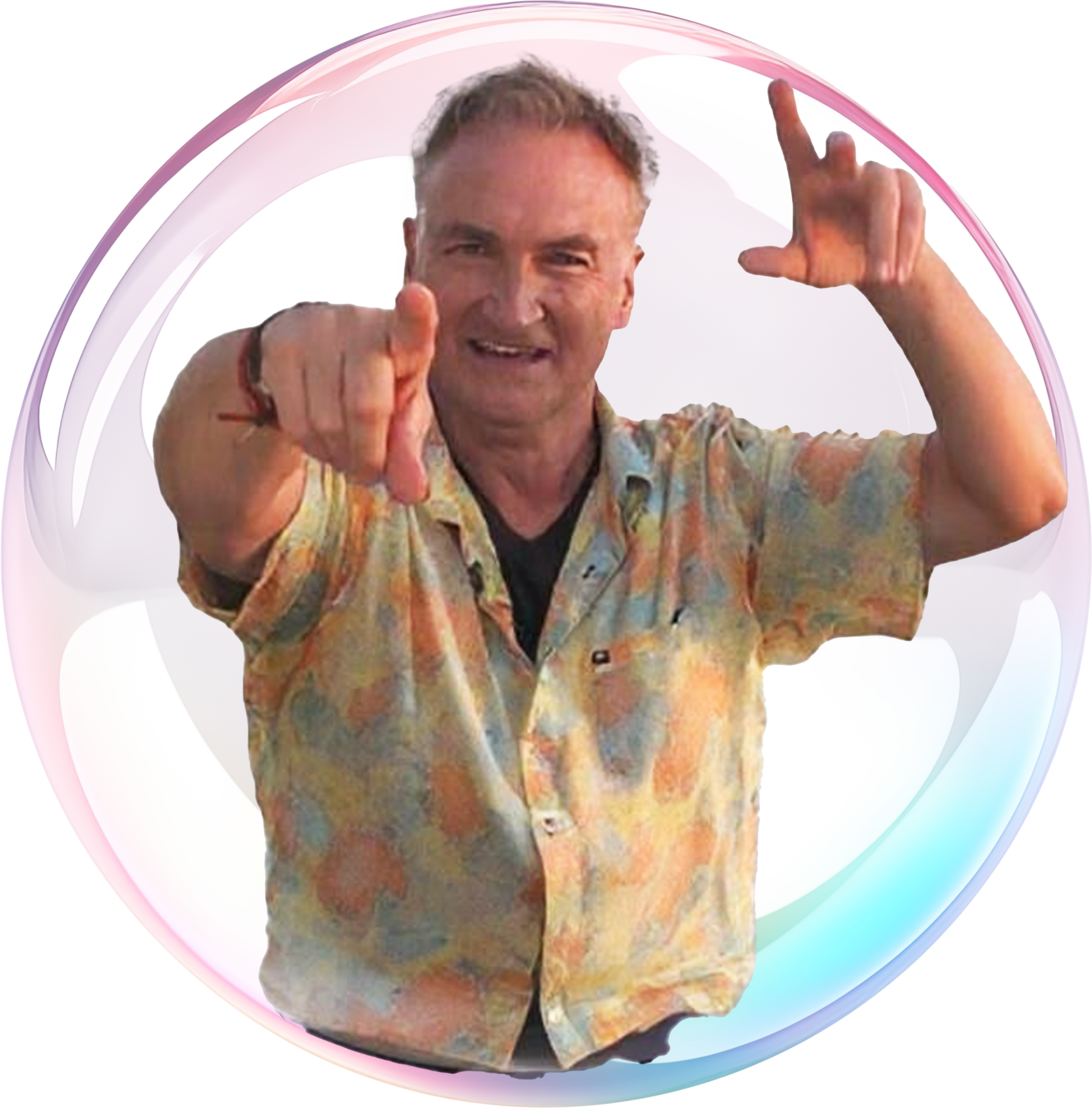 Art Mann inside a Bubble for the Testicle Empires